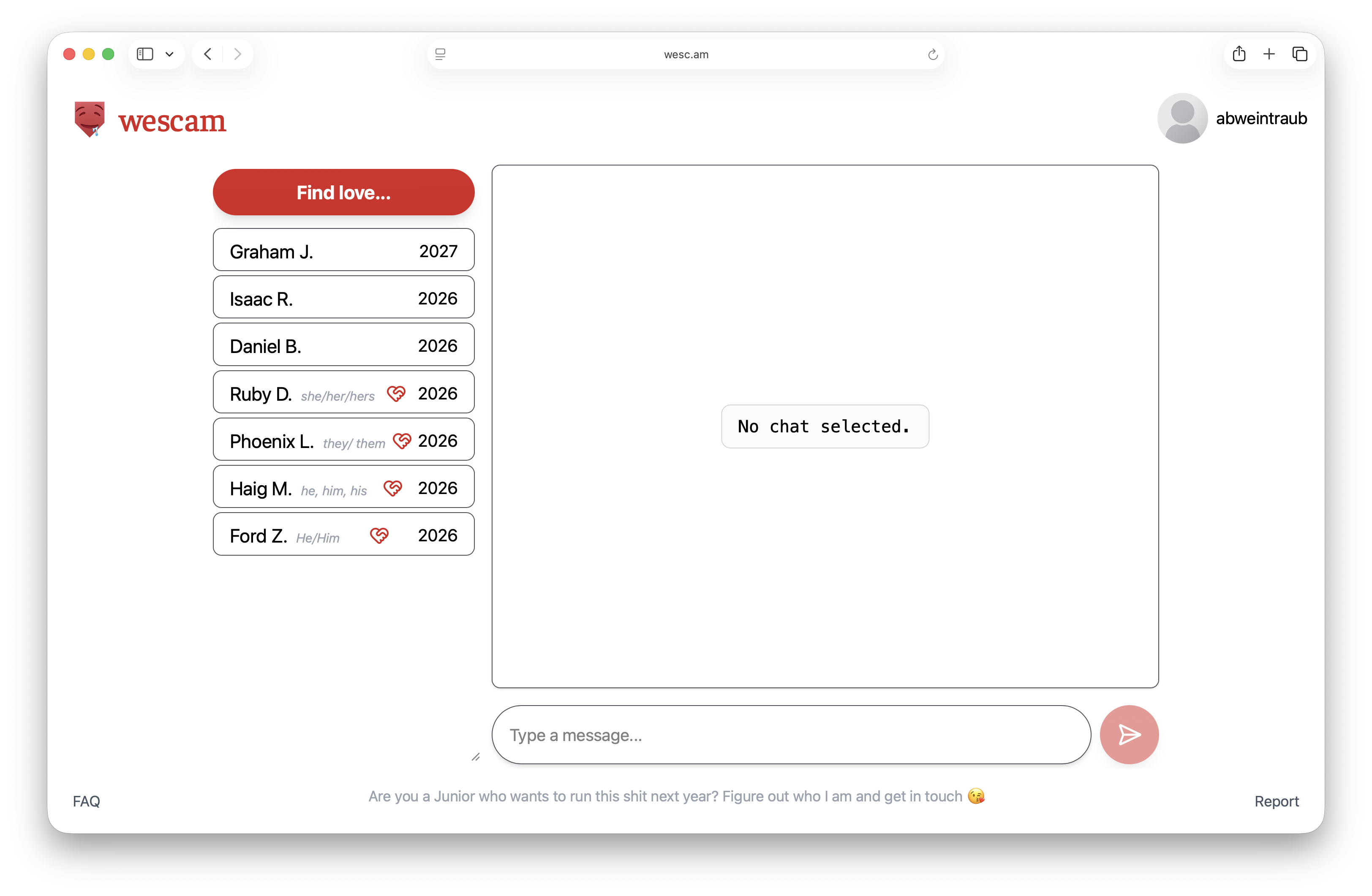 Wescam’s main dashboard